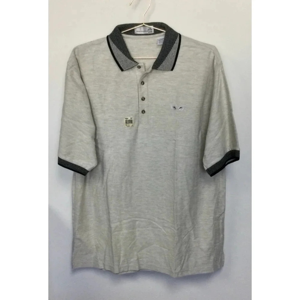 Vintage Men's Munsingwear penguin Polo‎ Shirt XL Gray Black